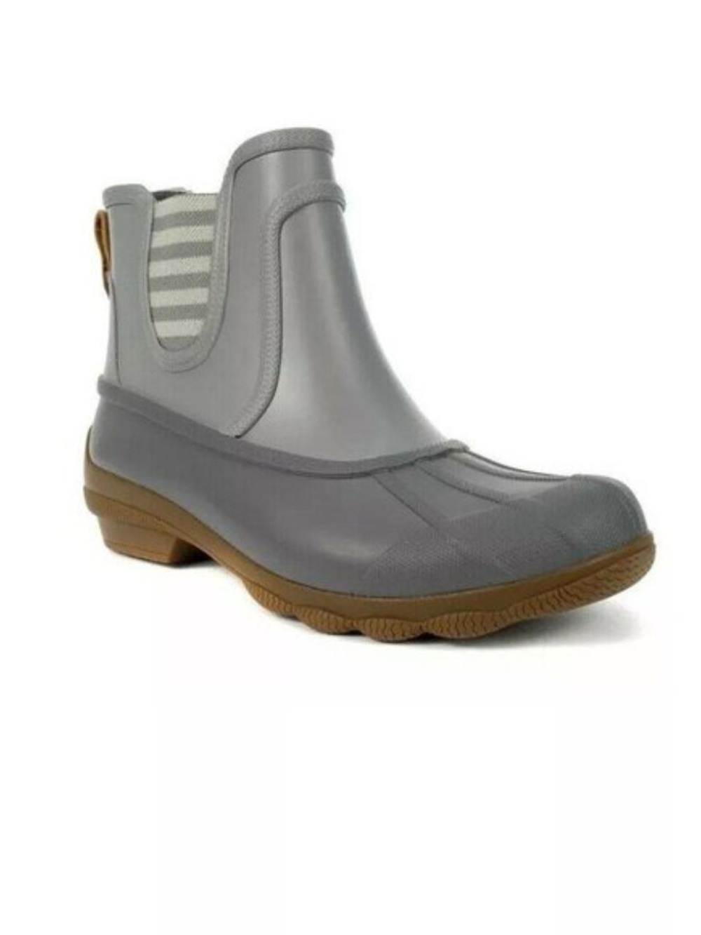 Sperry women’s Gray Rain & Snow Slip-On Boots with Brown Sole